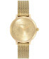 ფოტო #1 პროდუქტის Women's Ultra Slim Floral Ion Plated Gold-Tone Steel Watch 28mm