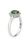 ფოტო #3 პროდუქტის Suzy Levian Sterling Silver Cubic Zirconia Green Oval Halo Ring