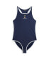 Big Girls Polo Bear Round Neck One-Piece Swimsuit