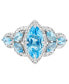 ფოტო #3 პროდუქტის Blue Topaz (2 5/8 ct.t.w) Marquise Ring in Sterling Silver