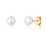 Yellow gold plated earrings with genuine river pearls JL0767
