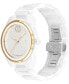 ფოტო #2 პროდუქტის Men's Swiss Bold Verso White Ceramic Bracelet Watch 42mm