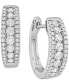 Фото #2 товара Diamond Small Hoop Earrings (3/4 ct. t.w.)