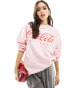 Фото #3 товара ASOS DESIGN oversized sweat with coca cola licence graphic in pink