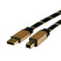 Фото #2 товара ROLINE GOLD USB 2.0 Cable - A - B - M/M 1.8 m - 1.8 m - USB A - USB B - USB 2.0 - Male/Male - Black - Gold
