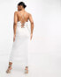 Pieces Bride To Be satin slip midi skirt co-ord in white