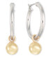 ფოტო #1 პროდუქტის Two-Tone Ball Charm Hoop Earrings, Created for Macy's