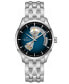 ფოტო #1 პროდუქტის Men's Automatic Jazzmaster Open Heart Smoked Blue Stainless Steel Bracelet Watch 40mm