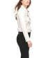 ფოტო #4 პროდუქტის Women's Faux-Leather Belted Hem Moto Jacket