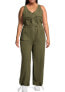 Фото #1 товара Madden NYC Parachute Jumpsuit Women's 1X Olive Sleeveless Juniors Plus Nylon