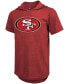 Фото #3 товара Men's George Kittle Heathered Scarlet San Francisco 49Ers Name and Number Tri-Blend Hoodie T-shirt