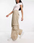 Urban Classics nylon cargo parachute pants in beige