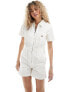 Dickies vale short sleeved playsuit in off white