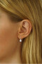 Gentle silver earrings with white pearl Swarovski SILVEGO35037W