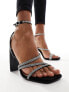 Фото #1 товара New Look strappy bling heeled sandal in black