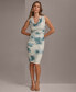 Фото #1 товара Women's Cowl-Neck Floral-Print Dress