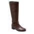 Фото #2 товара Trotters Larkin T1968-293 Womens Brown Wide Leather Zipper Knee High Boots 6