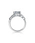 ფოტო #3 პროდუქტის Romantic Celtic Love Knot 3CT AAA CZ Rectangle Emerald Cut Solitaire Engagement Ring For Women Sterling Silver Side Twist Pave Cubic Zirconia Band