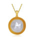 Фото #1 товара Sterling Silver 14K Gold Plated with Genuine Freshwater Pearl Pendant Necklace