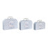 Set of decorative boxes DKD Home Decor 28 x 9,5 x 20 cm Blue Metal Multicolour Cardboard