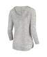 ფოტო #2 პროდუქტის Women's Gray Oregon Ducks Space Dye Lace-Up V-Neck Long Sleeve T-shirt