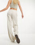 Фото #3 товара Stradivarius tailored straight leg trouser in mushroom