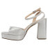 Nina Stacie Ankle Strap Dress Womens Silver Dress Sandals STACIE-041