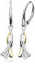 Elegant silver bicolor earrings E0001306
