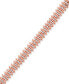 Diamond Accent Wide Link Chain Bracelet in Gold-Plated or Silver-Plated Brass