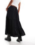 Фото #5 товара Bershka tiered maxi skirt in black