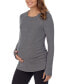 Фото #1 товара Women's Long-Sleeve Snap-Front Maternity Top