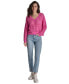 Women's V-Neck Open-Stitch Cotton Sweater