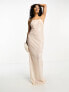 Фото #1 товара 4th & Reckless sequin square neck low cross back maxi dress in cream