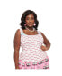 ფოტო #1 პროდუქტის Plus Size Barbie White & Pink Barbie Print Tank Top