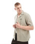 Фото #1 товара Fred Pery lightweight textured revere collar shirt in beige