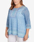 Фото #3 товара Plus Size Burnout Geometric Knit Top