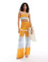 Wednesday's Girl tie dye wide leg beach trousers in multi