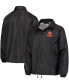 ფოტო #1 პროდუქტის Men's Black Cleveland Browns Coaches Classic Raglan Full-Snap Windbreaker Jacket