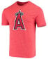 ფოტო #3 პროდუქტის Men's Red Los Angeles Angels Weathered Official Logo Tri-Blend T-shirt