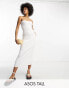 ASOS DESIGN Tall knitted bandeau midi dress in white