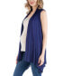 ფოტო #3 პროდუქტის Draped Maternity Open Front Sleeveless Cardigan