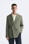 100% linen double-breasted suit blazer