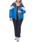 Trendy Plus Size Colorblock Rain Slicker Jacket