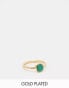 Фото #1 товара ASOS DESIGN Curve 14K gold plated ring with molten malachite style stone