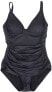Фото #1 товара Tommy Bahama Pearl 170312 One-Piece Swimsuit Black Womens Swimwear Size 10