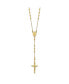 14K Yellow Gold Polished Faceted Beads Rosary Pendant Necklace 24"