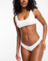 RVCA Dolly towelling V high leg bikini bottom in white