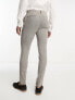 ASOS DESIGN skinny suit trousers in micro check in stone