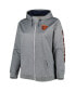 ფოტო #3 პროდუქტის Women's Heather Charcoal Chicago Bears Plus Size Fleece Full-Zip Hoodie Jacket