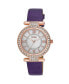 ფოტო #1 პროდუქტის Women's Purple Polyurethane Strap Stone Encrusted T-Bar Watch, 35mm
